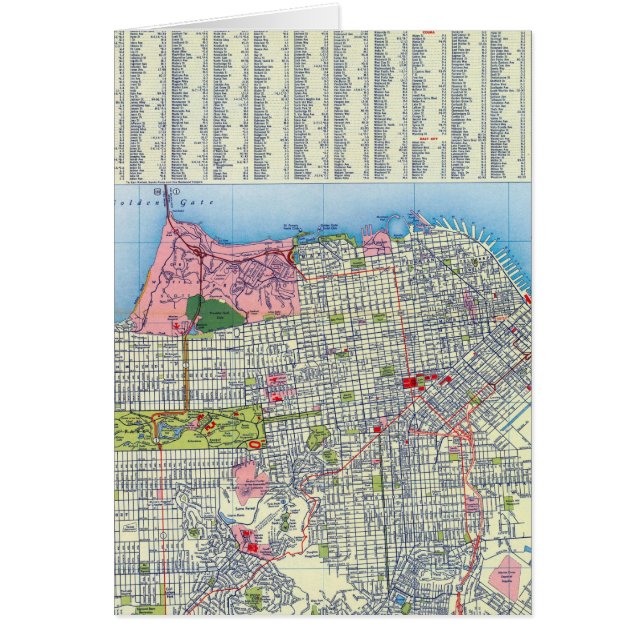 Carte de la rue San Francisco (Devant)