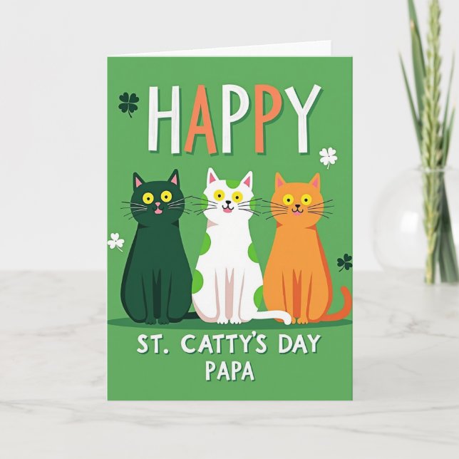 Carte de la Saint-Catty Papa Chat (Devant)