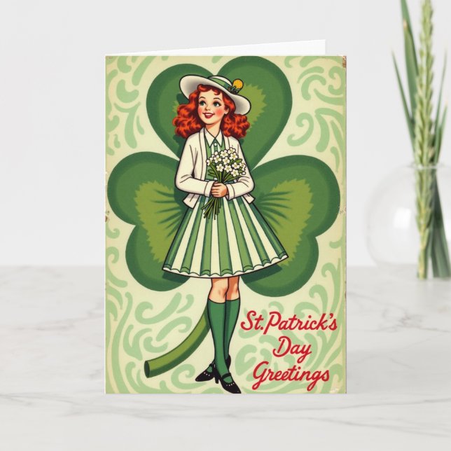Carte de la Saint-Patrick à jupe rayée (Devant)