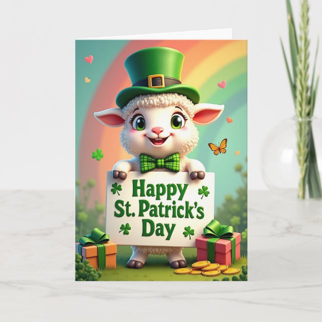 Carte de la Saint-Patrick à motif de cœur (Devant)