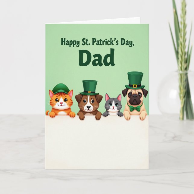 Carte de la Saint-Patrick Animaux Rayés (Devant)
