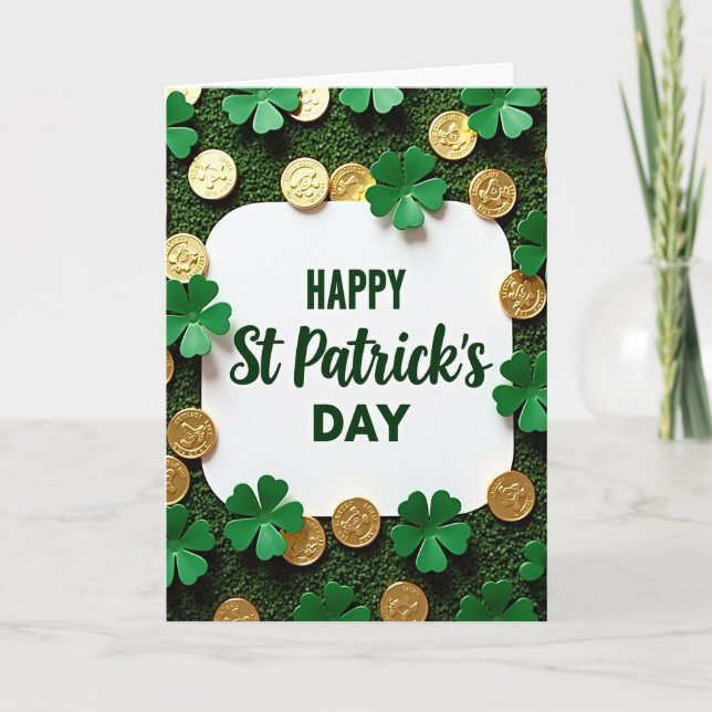 Carte de la Saint-Patrick au Trèfle Vert (Devant)