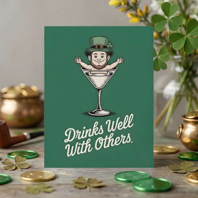 Carte de la Saint-Patrick avec humour de bar irlan (Créateur téléchargé)