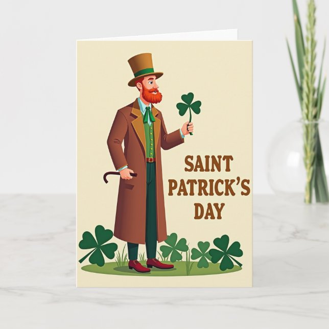 Carte de la Saint-Patrick avec lutin (Devant)