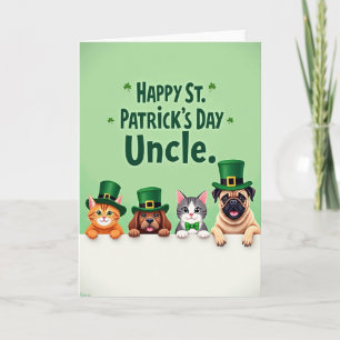 Carte de la Saint-Patrick avec un animal rayé