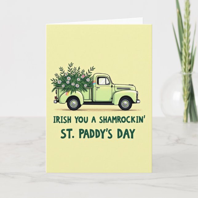 Carte de la Saint-Patrick avec un camion irlandais (Devant)