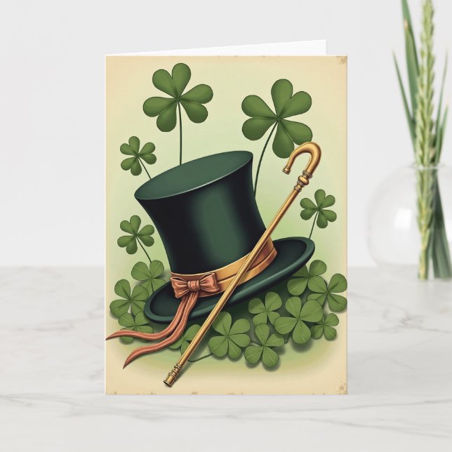 Carte de la Saint-Patrick Chapeau Chanceux (Devant)