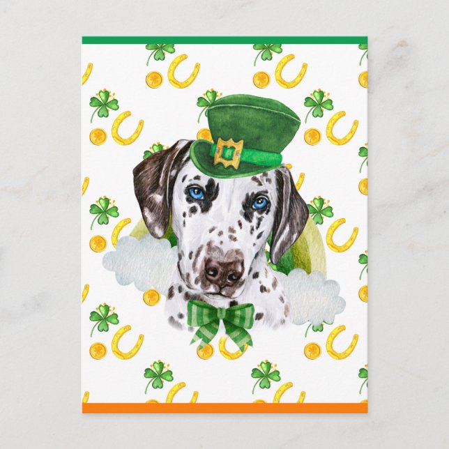 Carte de la Saint-Patrick Chien Dalmatien (Devant)