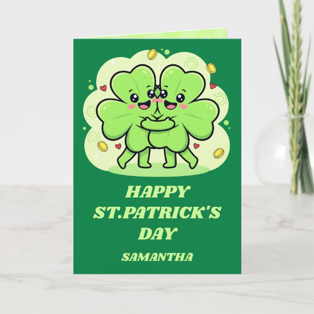 Carte de la Saint-Patrick Clover Cuddles (Devant)