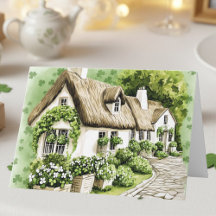 Carte de la Saint-Patrick Cottage Irlandais à l'aq
