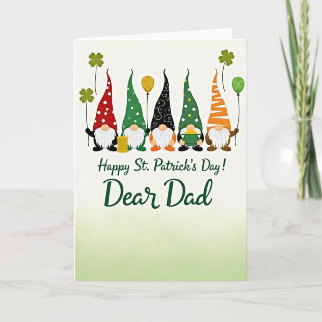 Carte de la Saint-Patrick en papier kraft Gnome (Devant)