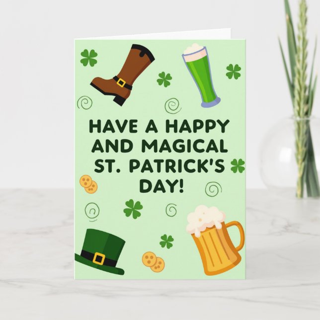 Carte de la Saint-Patrick en spirale verte (Devant)