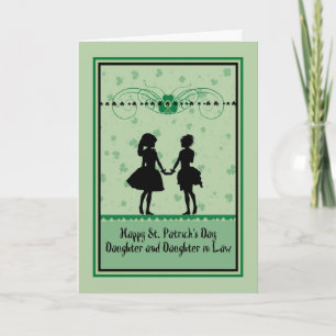 Carte de la Saint Patrick, fille et fille en droit
