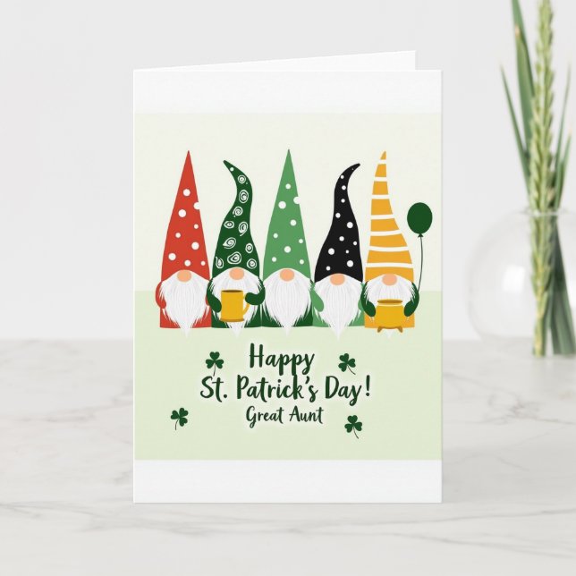 Carte de la Saint-Patrick Gnome Stripes (Devant)
