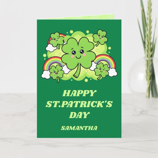 Carte de la Saint-Patrick Green Giggles (Devant)