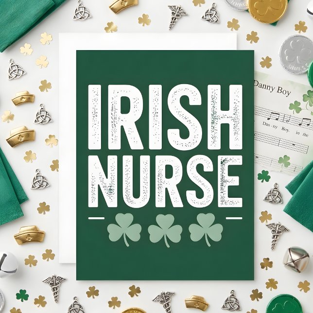 Carte de la Saint-Patrick Infirmière Irlandaise (Créateur téléchargé)
