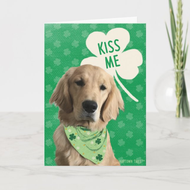 Carte de la Saint-Patrick 'Kiss Me I'm Golden' (Devant)