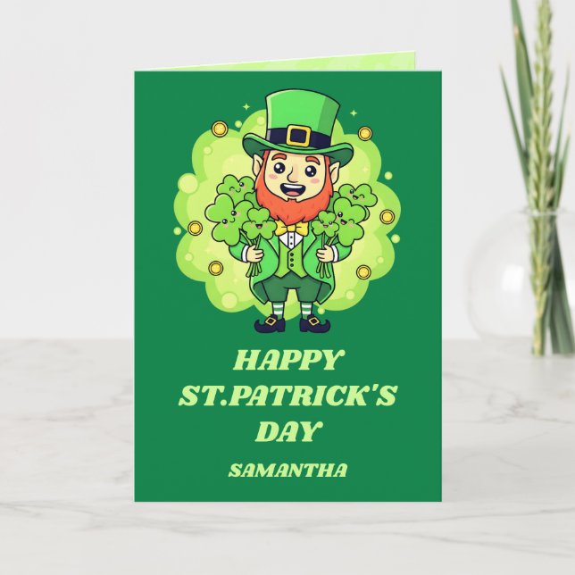 Carte de la Saint-Patrick Leprechaun Love (Devant)