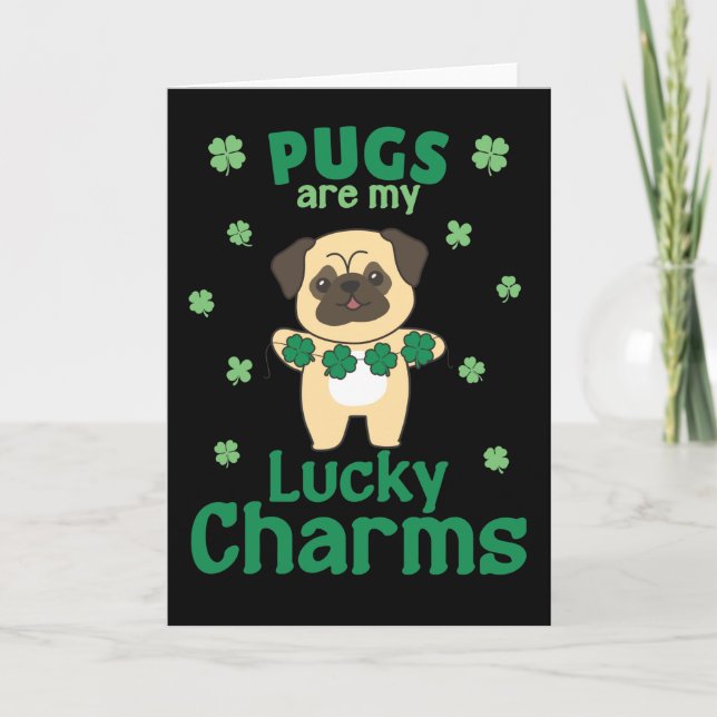 Carte de la Saint-Patrick : les pug sont mes porte (Devant)