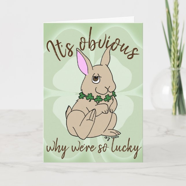 Carte de la Saint-Patrick Lucky Bunny Lapin (Devant)