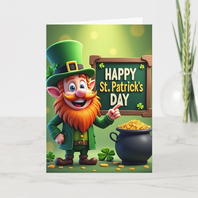 Carte de la Saint-Patrick Lucky Leprechaun (Devant)