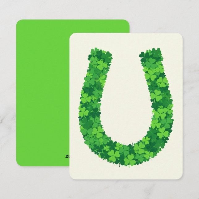 Carte de la Saint-Patrick Lucky U Shamrock (Devant / Derrière)