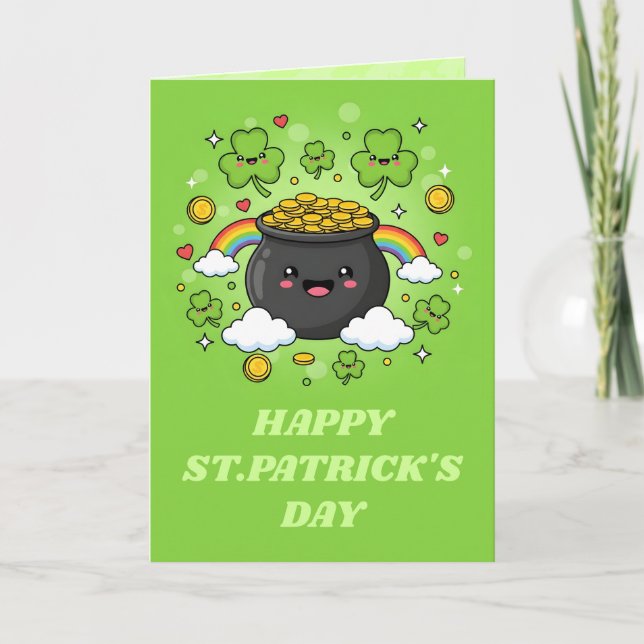 Carte de la Saint-Patrick Pot O' Happiness (Devant)