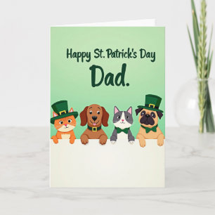 Carte de la Saint-Patrick pour animaux verts