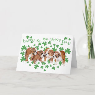 Carte de la Saint-Patrick pour Bouledogue Anglais