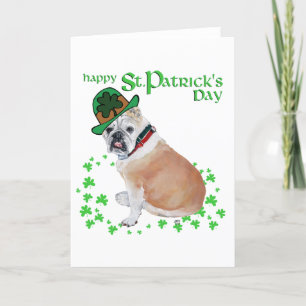 Carte de la Saint-Patrick pour Bouledogue Anglais