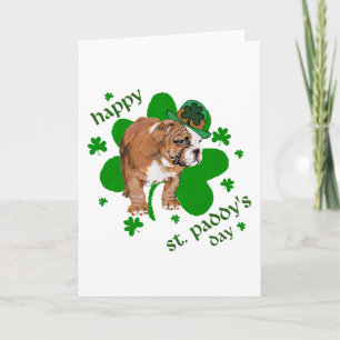 Carte de la Saint-Patrick pour Bouledogue Anglais