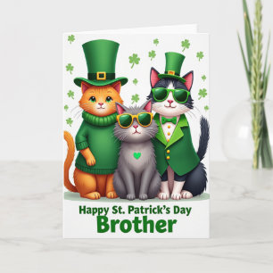 Carte de la Saint-Patrick pour chats joyeux