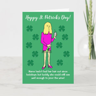 Carte de la Saint-Patrick pour femme en confinemen