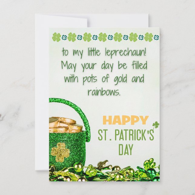 Carte de la Saint-Patrick pour fille - Joyeuse (Devant)