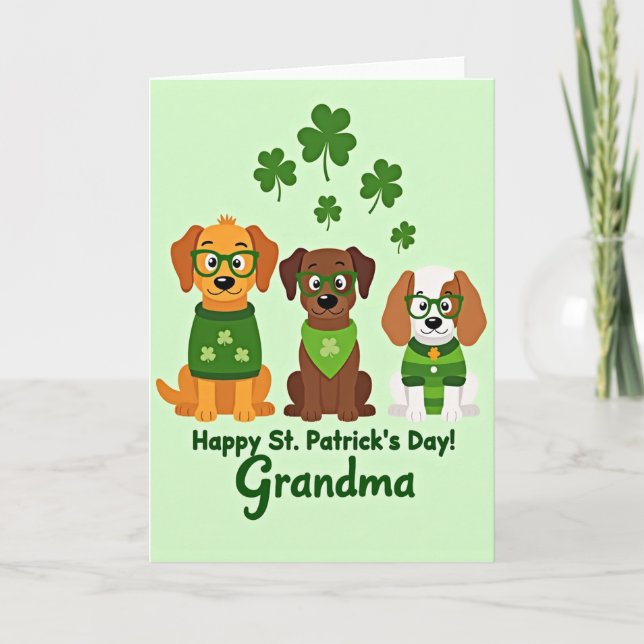 Carte de la Saint-Patrick pour grand-mère avec des (Devant)