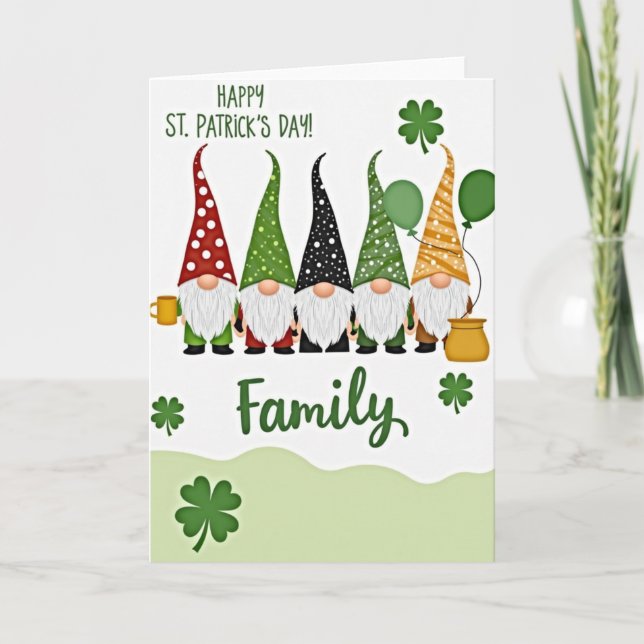 Carte de la Saint-Patrick pour la famille des gnom (Devant)