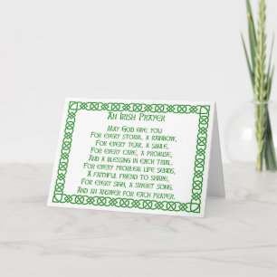 Carte de la Saint Patrick pour la prière irlandais