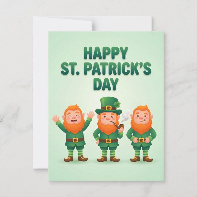 Carte de la Saint-Patrick pour les enfants Lutins (Devant)