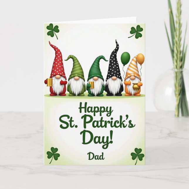 Carte de la Saint-Patrick pour les papas gnomes (Devant)