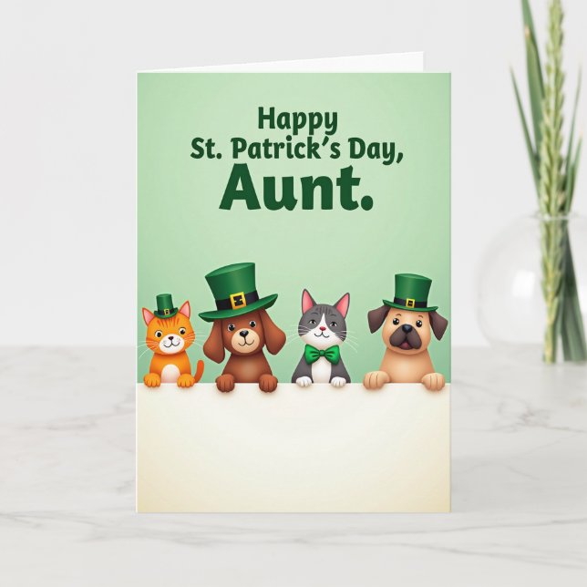 Carte de la Saint-Patrick pour Tante (Devant)