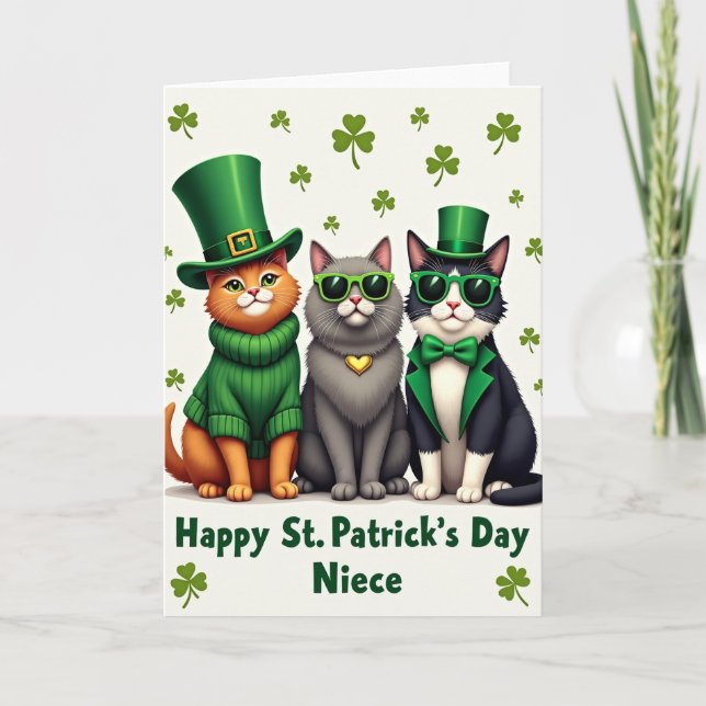 Carte de la Saint-Patrick pour une nièce avec des  (Devant)