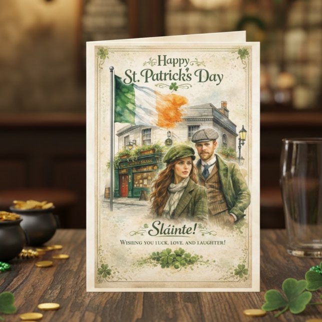 Carte de la Saint-Patrick | Pub Irlandais Vintage  (Créateur téléchargé)