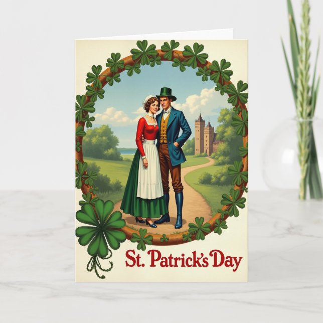 Carte de la Saint-Patrick Romance Irlandaise (Devant)