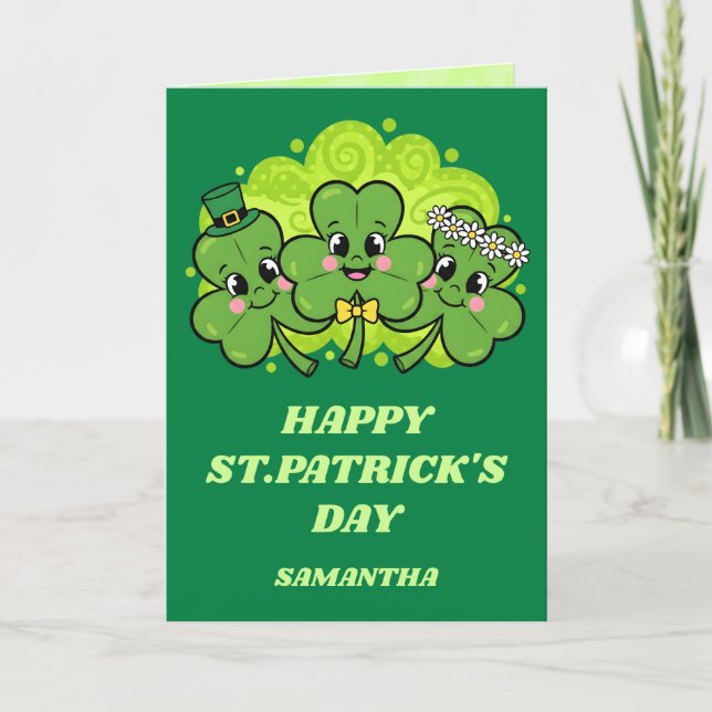 Carte de la Saint-Patrick Shamrock Smiles (Devant)