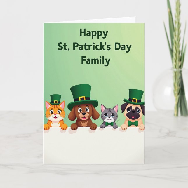 Carte de la Saint-Patrick Striped Friends (Devant)