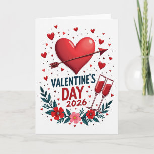 Carte de la Saint-Valentin 2026 à points minimalis