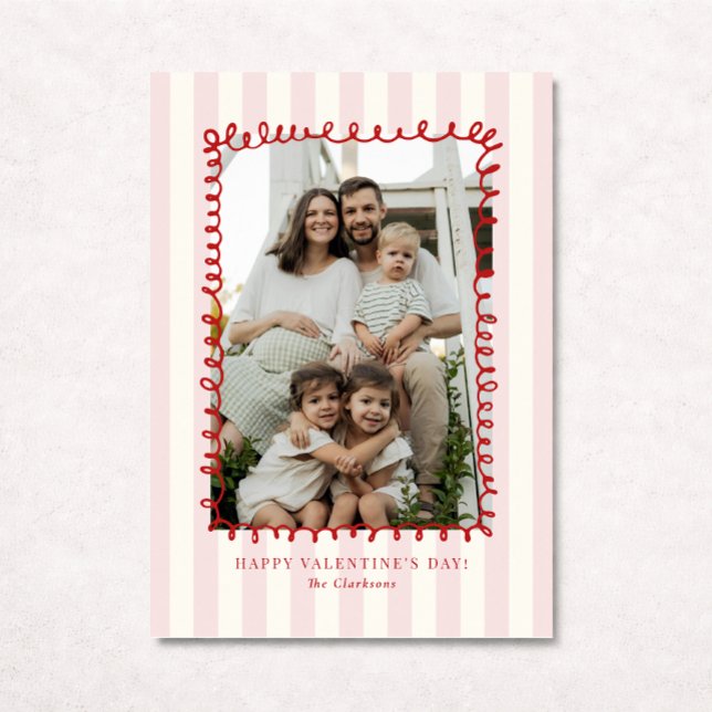 Carte de la Saint-Valentin à cadre rouge fantaisis (Créateur téléchargé)