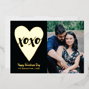 Carte de la Saint-Valentin à coeur XOXO en feuille