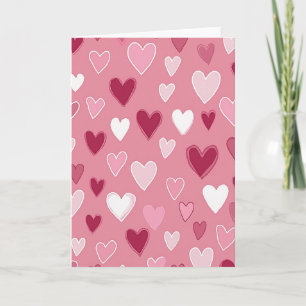 Carte de la Saint-Valentin à coeurs roses