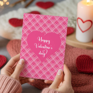 Carte de la Saint-Valentin à coeurs roses romantiq
